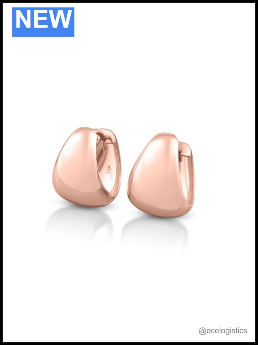 10K Solid Gold Dome Huggie Hoop Earrings